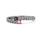 1 - Delise 3.40mm Round Red Garnet and Pink Tourmaline with Side Diamonds Bypass Ring 