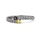 1 - Delise 3.40mm Round Red Garnet and Yellow Sapphire with Side Diamonds Bypass Ring 