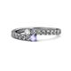 1 - Delise 3.40mm Round Diamond and Tanzanite with Side Diamonds Bypass Ring 