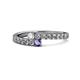 1 - Delise 3.40mm Round Diamond and Iolite with Side Diamonds Bypass Ring 