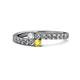1 - Delise 3.40mm Round Diamond and Yellow Sapphire with Side Diamonds Bypass Ring 