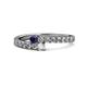 1 - Delise 3.40mm Round Blue Sapphire and Diamond with Side Diamonds Bypass Ring 