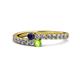 1 - Delise 3.40mm Round Blue Sapphire and Peridot with Side Diamonds Bypass Ring 