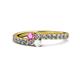 1 - Delise 3.40mm Round Pink and White Sapphire with Side Diamonds Bypass Ring 
