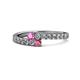 1 - Delise 3.40mm Round Pink Sapphire and Rhodolite Garnet with Side Diamonds Bypass Ring 