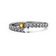 1 - Delise 3.40mm Round Citrine and White Sapphire with Side Diamonds Bypass Ring 