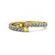 1 - Delise 3.40mm Round Citrine and Yellow Sapphire with Side Diamonds Bypass Ring 