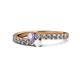 1 - Delise 3.40mm Round Tanzanite and White Sapphire with Side Diamonds Bypass Ring 