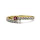 1 - Delise 3.40mm Round Ruby and Diamond with Side Diamonds Bypass Ring 