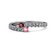 1 - Delise 3.40mm Round Ruby and Pink Tourmaline with Side Diamonds Bypass Ring 