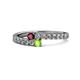 1 - Delise 3.40mm Round Ruby and Peridot with Side Diamonds Bypass Ring 