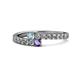 1 - Delise 3.40mm Round Aquamarine and Iolite with Side Diamonds Bypass Ring 