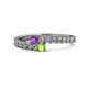 1 - Delise 3.40mm Round Amethyst and Peridot with Side Diamonds Bypass Ring 