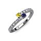 3 - Delise 3.40mm Round Yellow and Blue Sapphire with Side Diamonds Bypass Ring 