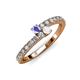 3 - Delise 3.40mm Round Tanzanite and White Sapphire with Side Diamonds Bypass Ring 
