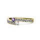 1 - Orane Iolite and Diamond with Side Diamonds Bypass Ring 