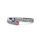 1 - Orane Iolite and Rhodolite Garnet with Side Diamonds Bypass Ring 