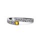 1 - Orane Diamond and Citrine with Side Diamonds Bypass Ring 