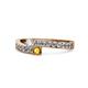1 - Orane Diamond and Citrine with Side Diamonds Bypass Ring 