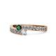 1 - Orane Emerald and Diamond with Side Diamonds Bypass Ring 