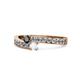 1 - Orane Black Diamond and White Sapphire with Side Diamonds Bypass Ring 