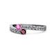 1 - Orane Pink Sapphire and Ruby with Side Diamonds Bypass Ring 