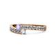 1 - Orane Tanzanite and Diamond with Side Diamonds Bypass Ring 