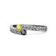 1 - Orane Yellow and Black Diamond with Side Diamonds Bypass Ring 