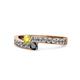 1 - Orane Yellow and Black Diamond with Side Diamonds Bypass Ring 