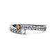 1 - Orane Smoky Quartz and Diamond with Side Diamonds Bypass Ring 