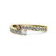 1 - Orane Smoky Quartz and Diamond with Side Diamonds Bypass Ring 