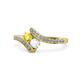 1 - Eleni Yellow and White Sapphire with Side Diamonds Bypass Ring 