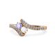 1 - Eleni Tanzanite and White Sapphire with Side Diamonds Bypass Ring 