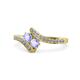 1 - Eleni Tanzanite with Side Diamonds Bypass Ring 