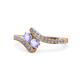 1 - Eleni Tanzanite with Side Diamonds Bypass Ring 