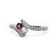 1 - Eleni Ruby and Diamond with Side Diamonds Bypass Ring 