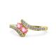 1 - Eleni Pink Tourmaline with Side Diamonds Bypass Ring 