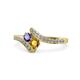1 - Eleni Iolite and Citrine with Side Diamonds Bypass Ring 