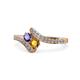 1 - Eleni Iolite and Citrine with Side Diamonds Bypass Ring 