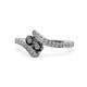 1 - Eleni Black Diamond with Side Diamonds Bypass Ring 