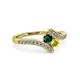 3 - Eleni Emerald and Yellow Diamond with Side Diamonds Bypass Ring 