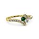 3 - Eleni Emerald and Diamond with Side Diamonds Bypass Ring 