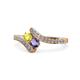 1 - Eleni Yellow Diamond and Iolite with Side Diamonds Bypass Ring 