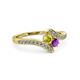 3 - Eleni Yellow Diamond and Amethyst with Side Diamonds Bypass Ring 