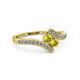 3 - Eleni Yellow Diamond and Yellow Sapphire with Side Diamonds Bypass Ring 