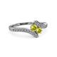 3 - Eleni Yellow Diamond with Side Diamonds Bypass Ring 