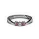 1 - Rylai 0.18 ctw Natural Diamond (2.70 mm) and Rhodolite Garnet Three Stone Engagement Ring  