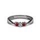 1 - Rylai 0.18 ctw Natural Diamond (2.70 mm) and Ruby Three Stone Engagement Ring  