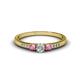 1 - Tresu Diamond and Pink Sapphire Three Stone Ring  