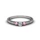 1 - Tresu Diamond and Pink Tourmaline Three Stone Ring  